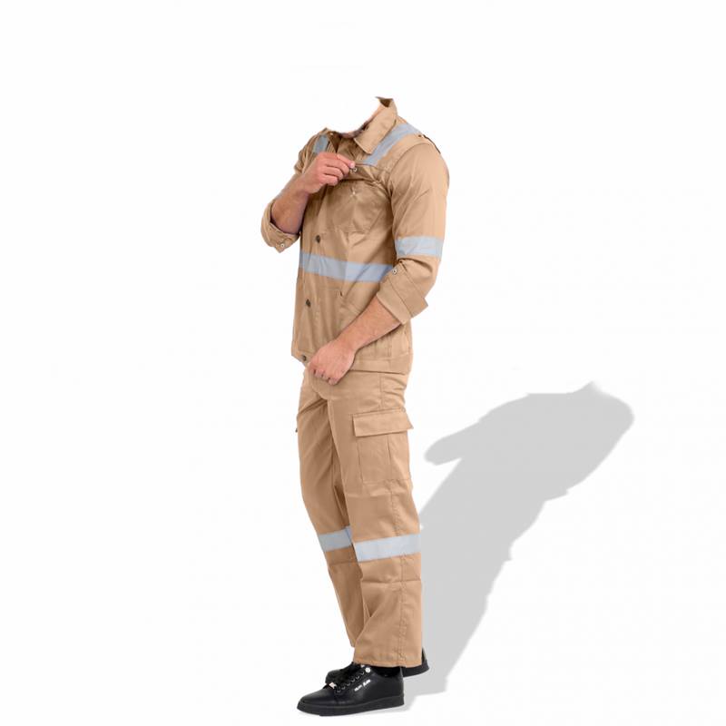 pr twill cotton coverall beige side